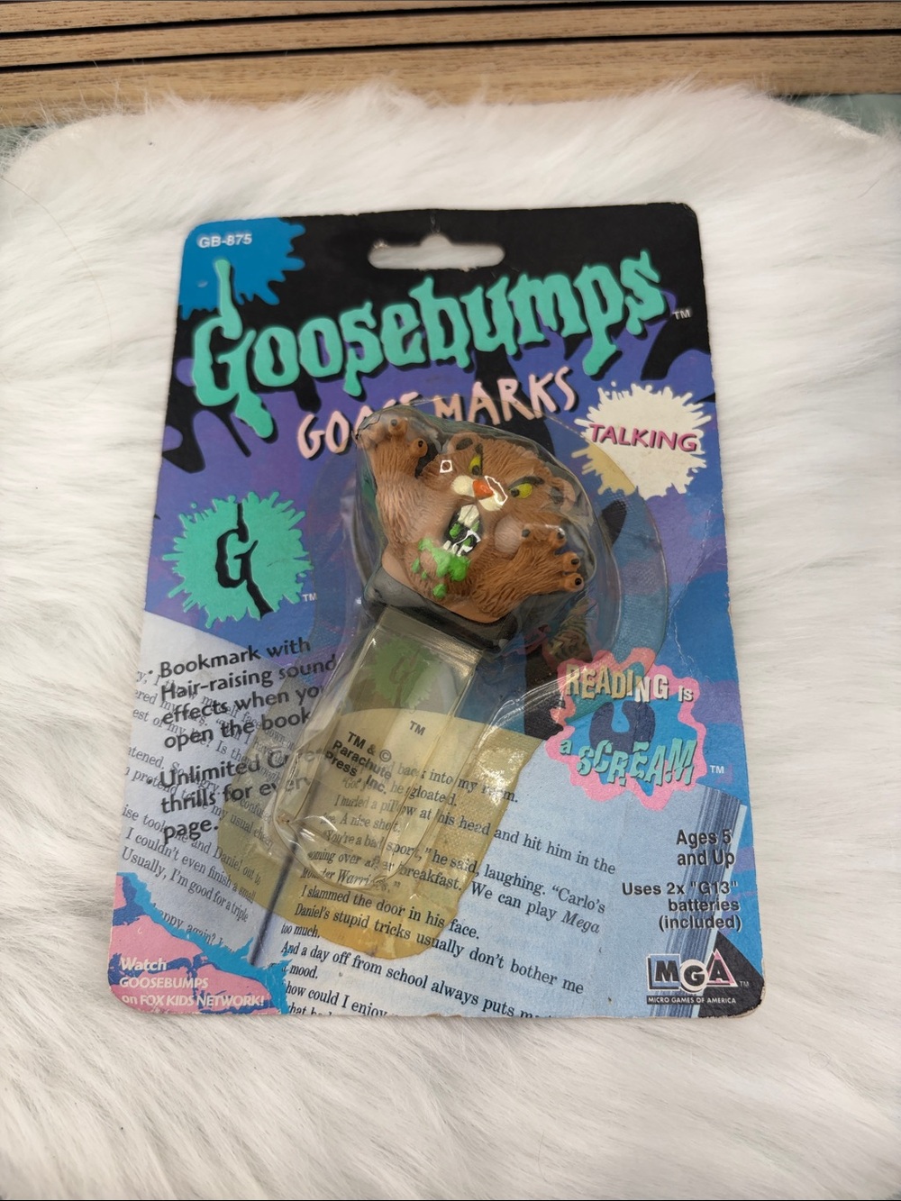 Vintage 1996 Goosebumps Goosemarks Talking Bookmark | Cuddles the Hamster